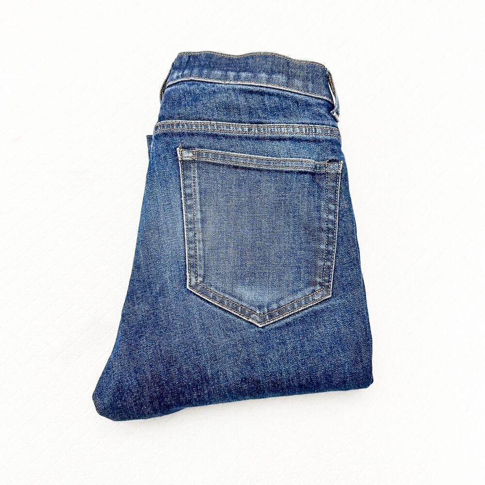 Everlane Slim Fit Dark Wash Denim Jeans Distressed Wash Zip Fly Size 28 x 34
